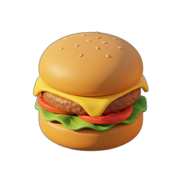 burger icon in Clay style