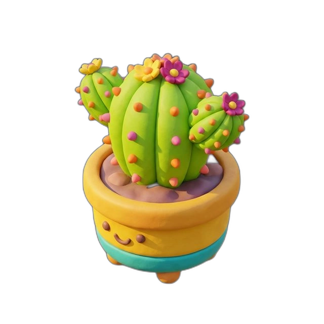 cactus icon in Clay style