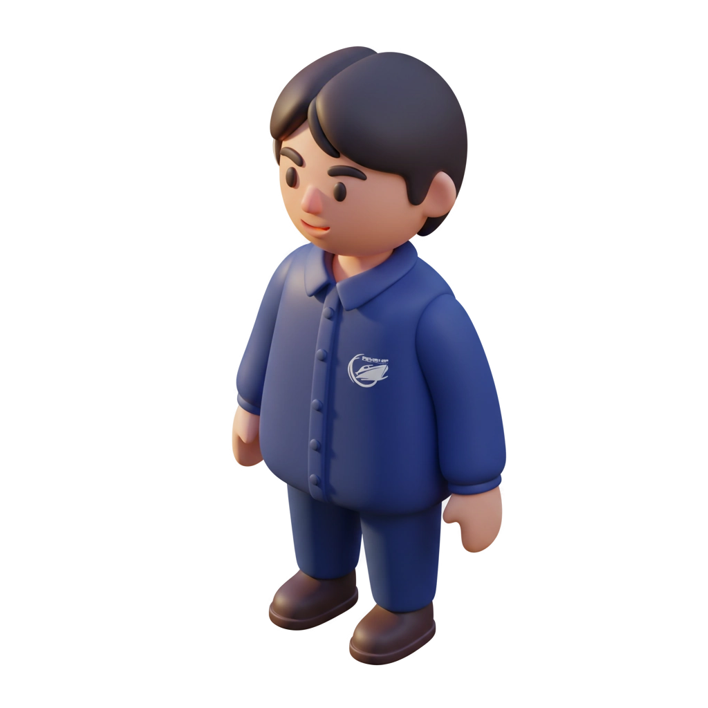 Clay style icon of a boy in a navy jacket