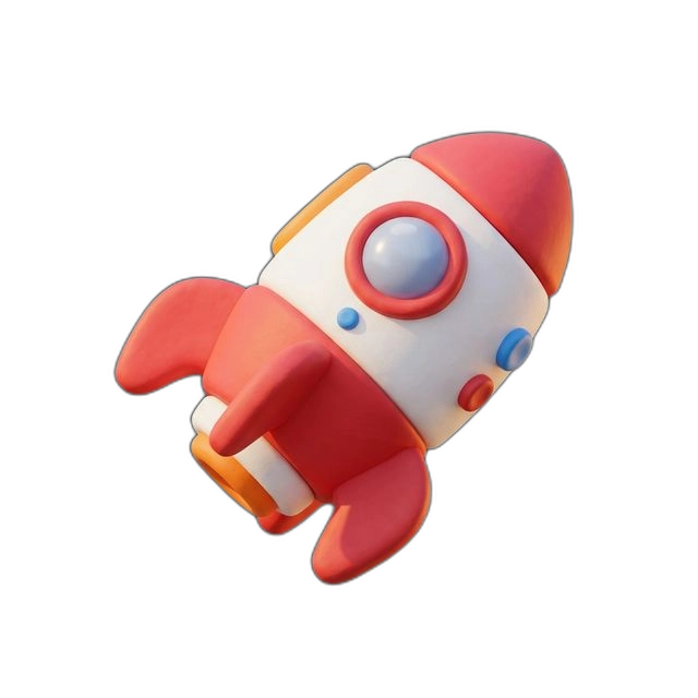 rocket icon in Clay style