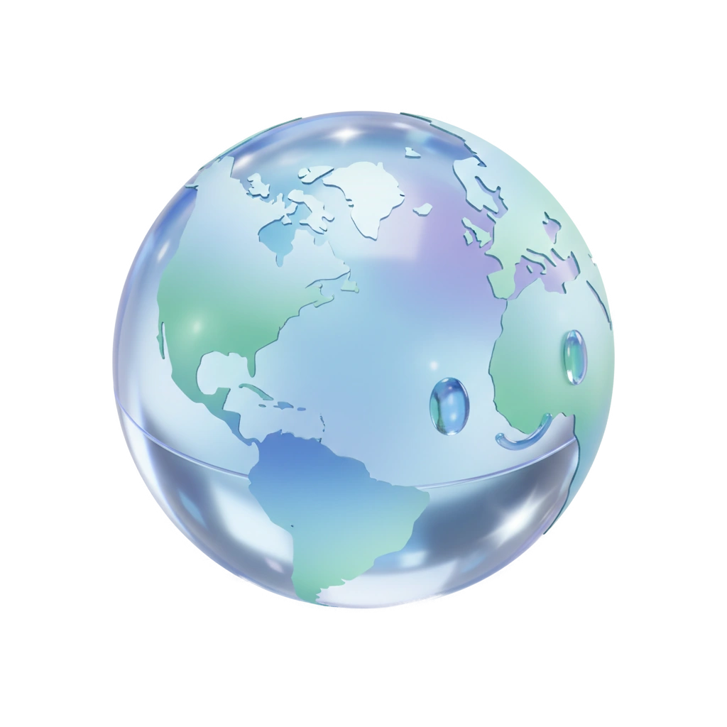 globe icon in Glass style
