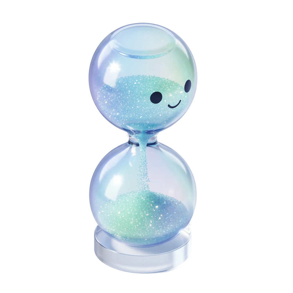 hourglass icon in Glass style