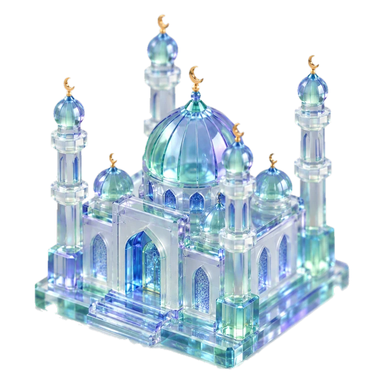 mosque icon in Glass style